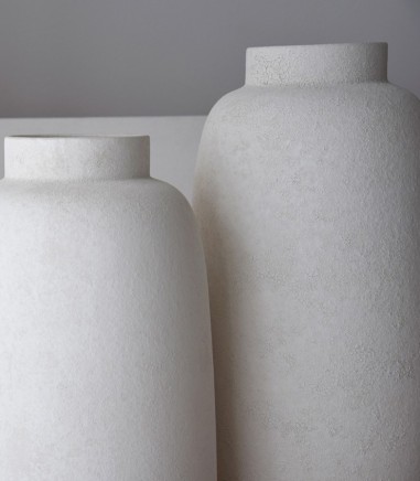 Jarrón decorativo cerámica Dubai blanco alto - VP Interiorismo