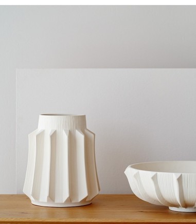 Jarrón decorativo cerámica Grecia blanco - VP Interiorismo