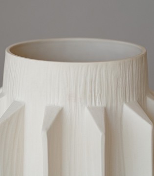 Jarrón decorativo cerámica Grecia blanco - VP Interiorismo 2