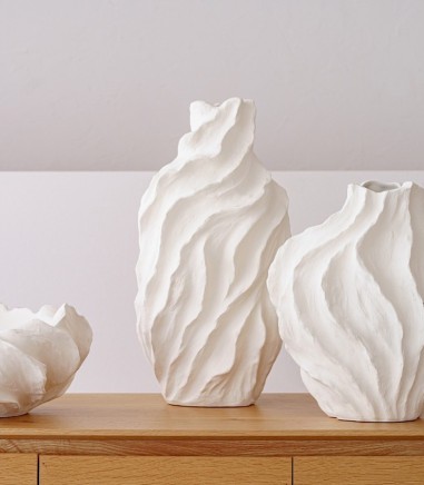 Jarrón decorativo cerámica col. Nova blanco alto - VP Interiorismo