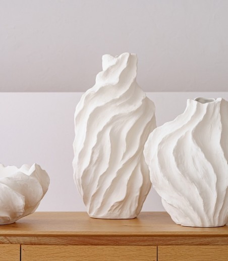 Jarrón decorativo cerámica col. Nova blanco alto - VP Interiorismo