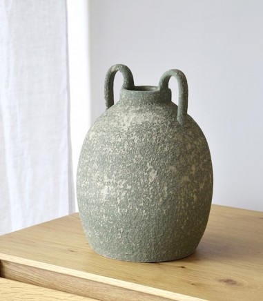 Jarrón decorativo cerámica Ara verde - VP Interiorismo
