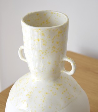Jarrón decorativo cerámica Anna chacota y amarillo - VP Interiorismo 2
