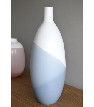 Jarrón decorativo cerámica azul blanco - VP Interiorismo