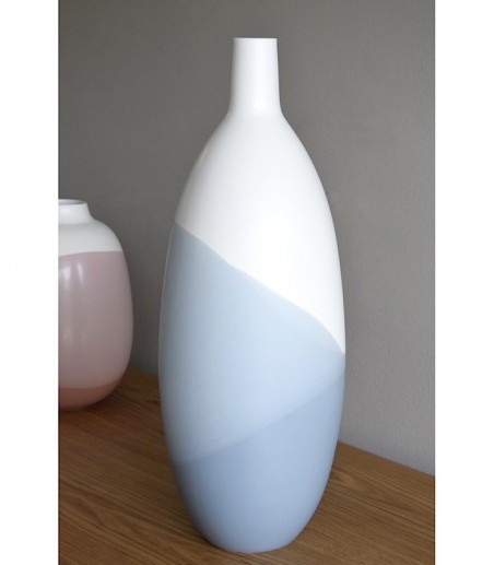 Jarrón decorativo cerámica azul blanco - VP Interiorismo