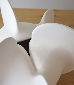 Jarrón decorativo cerámica Coral blanco bajo - VP Interiorismo 2