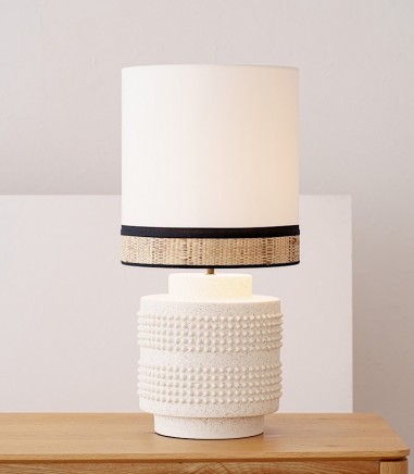 Lámpara de mesa cerámica Soho blanco - VP Interiorismo