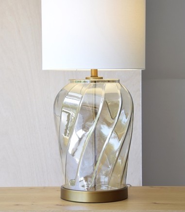 Lámpara de mesa Twist vidrio ámbar con pantalla - VP Interiorismo