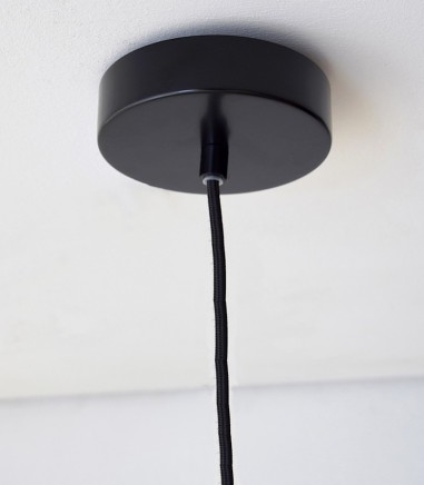 Lámpara techo Pompa vidrio y metal negro grande - VP Interiorismo