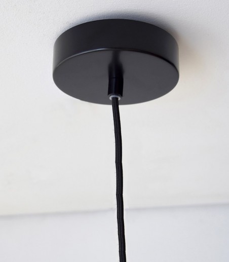 Lámpara techo Pompa vidrio y metal negro grande - VP Interiorismo