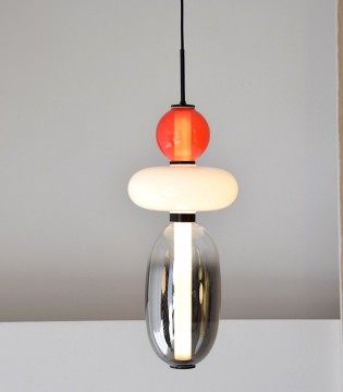 Lámpara techo Racimo vidrio rojo LED - VP Interiorismo