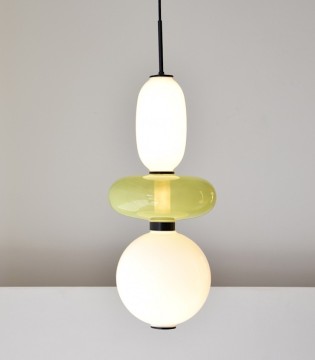 Lámpara techo LED Racimo vidrio bola verde - VP Interiorismo