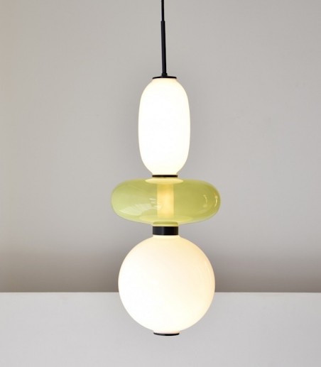 Lámpara techo LED Racimo vidrio bola verde - VP Interiorismo