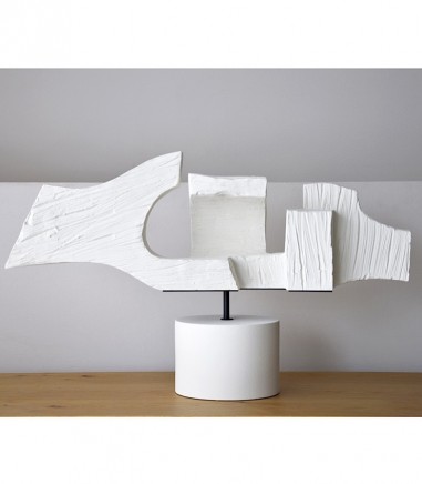 Escultura hormigón cerámica blanco - VP Interiorismo