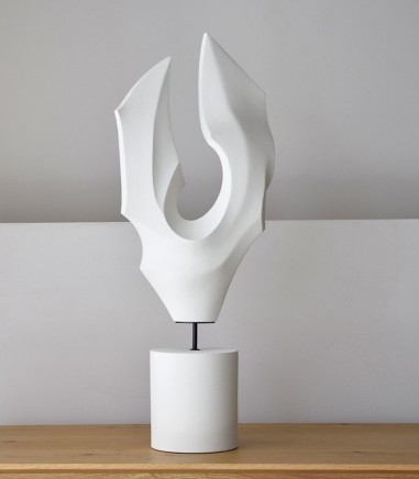 Escultura Viento cerámica blanco - VP Interiorismo