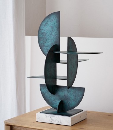 Escultura abstracción N3 verde y azul - VP Interiorismo