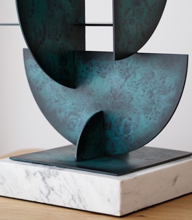 Escultura abstracción N3 verde y azul - VP Interiorismo