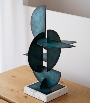 Escultura abstracción N3 verde y azul - VP Interiorismo