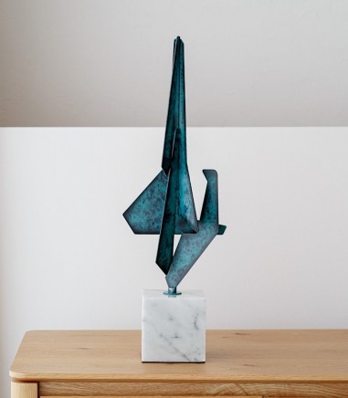 Escultura abstracción N1 verde y azul - VP Interiorismo