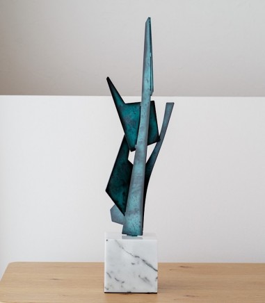 Escultura abstracción N2 verde y azul - VP Interiorismo