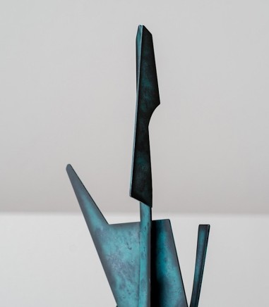 Escultura abstracción N2 verde y azul - VP Interiorismo