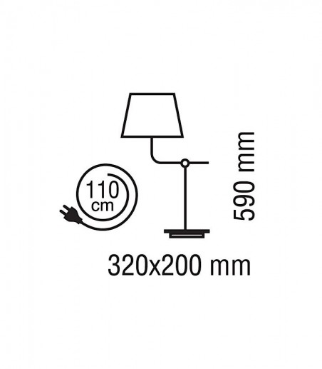Dimensiones Lámpara de mesa c/pantalla Solor blanco