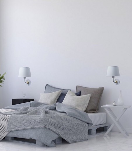 Aplique pared con pantalla Solor blanco
