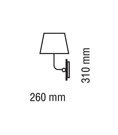 Dimensiones: Aplique pared con pantalla Solor negro