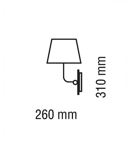 Dimensiones: Aplique pared con pantalla Solor negro