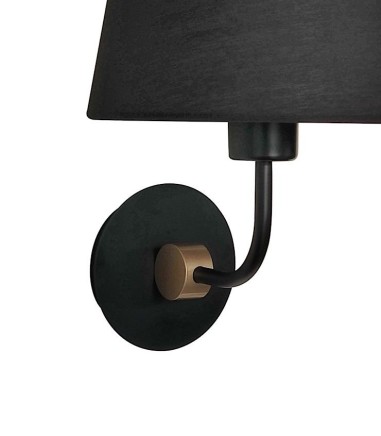 Detalle Aplique pared con pantalla Solor negro