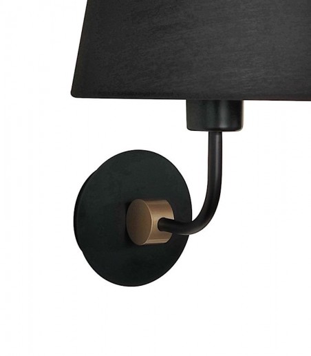 Detalle Aplique pared con pantalla Solor negro