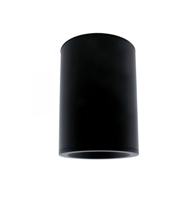 Foco superficie cilíndrico negro Fred Ø85X117 mm GU10 IP65