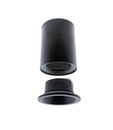Foco superficie cilíndrico negro Fred Ø85X117 mm GU10 IP65