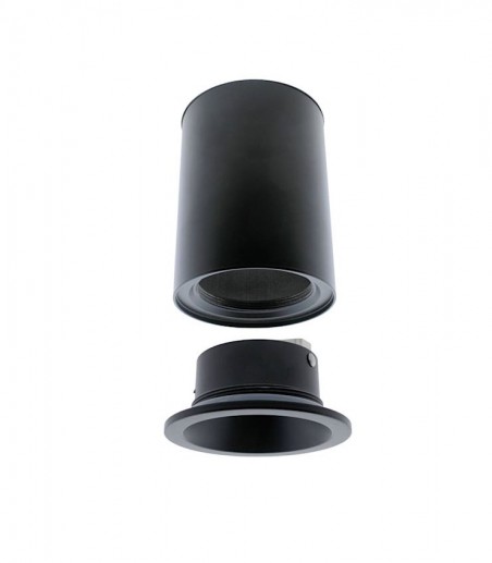 Foco superficie cilíndrico negro Fred Ø85X117 mm GU10 IP65