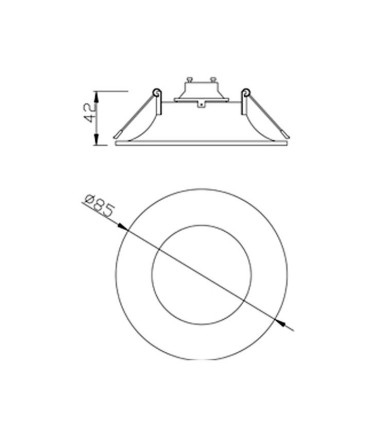 Dimensiones Empotrable GU10 negro fijo redondo Reto Ø85 mm