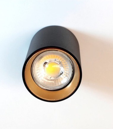 Foco superficie cilíndrico negro Neil Ø60X85 mm GU10