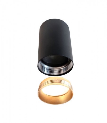 Foco superficie cilíndrico negro Neil Ø60X85 mm GU10