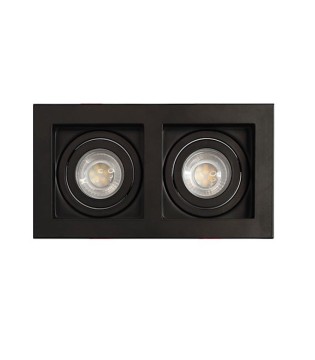 Foco empotrable GU10 doble Akrah 2 luces negro 170x90 mm