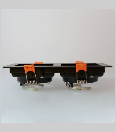 Foco empotrable GU10 doble Akrah 2 luces negro 170x90 mm