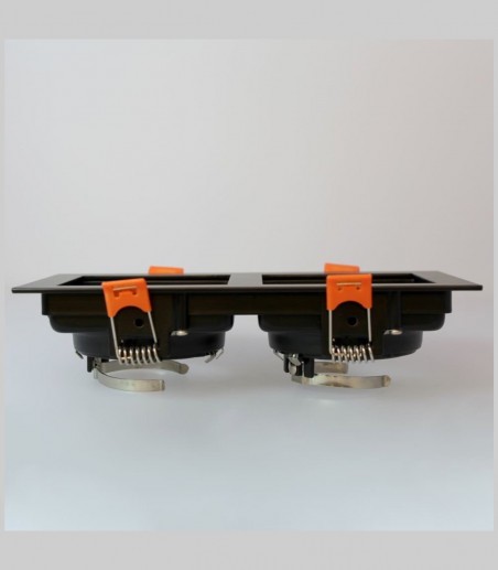 Foco empotrable GU10 doble Akrah 2 luces negro 170x90 mm