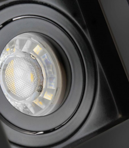 Foco empotrable GU10 doble Akrah 2 luces negro 170x90 mm