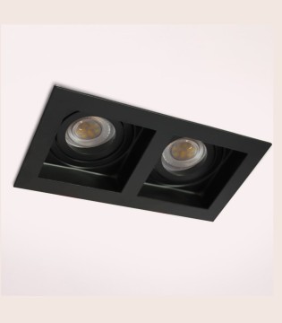 Foco empotrable GU10 doble Akrah 2 luces negro 170x90 mm 2