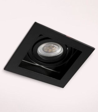 Foco empotrable GU10 negro cuadrado Akrah 100x100 mm 2