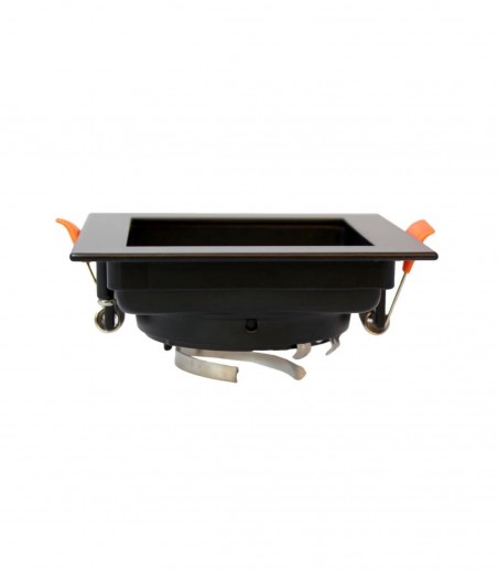 Foco empotrable GU10 negro cuadrado Akrah 100x100 mm