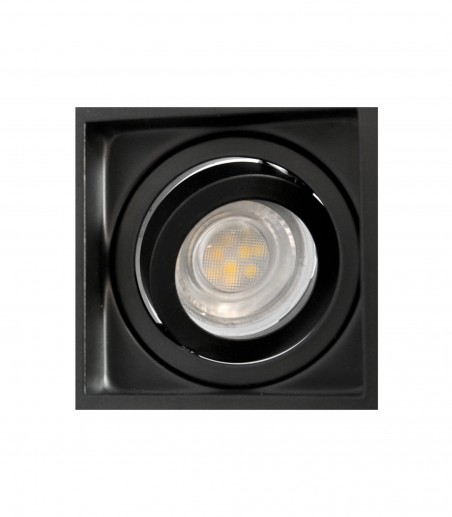 Foco empotrable GU10 negro cuadrado Akrah 100x100 mm