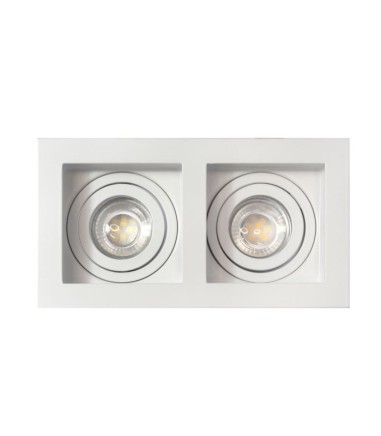 Foco empotrable GU10 doble Akrah 2 luces blanco 170x90 mm