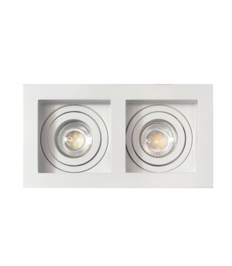 Foco empotrable GU10 doble Akrah 2 luces blanco 170x90 mm