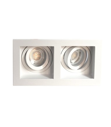 Foco empotrable GU10 doble Akrah 2 luces blanco 170x90 mm
