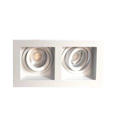 Foco empotrable GU10 doble Akrah 2 luces blanco 170x90 mm