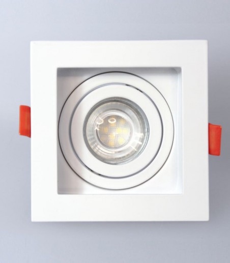 Foco Empotrable GU10 blanco cuadrado Akrah 100x100 mm